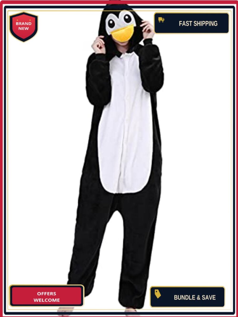 Wolf Animal Onesie Pajama Halloween Costume One-Piece Flannel Loose Fit